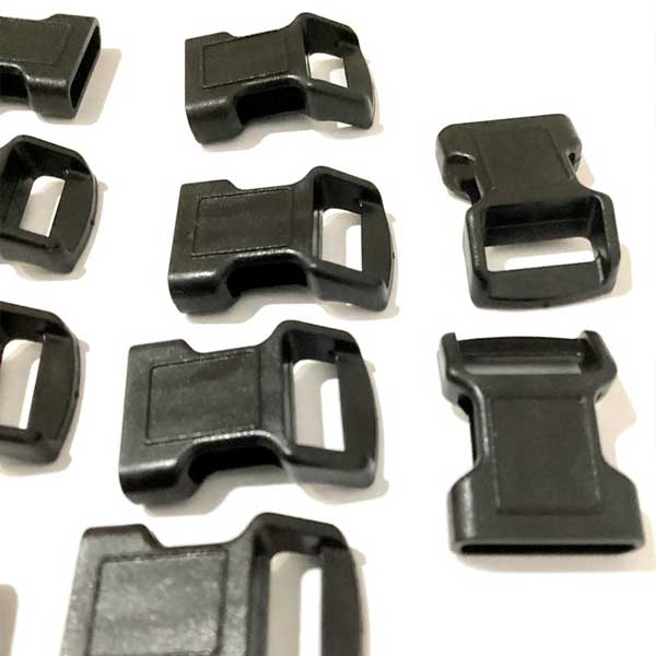 10mm Delrin Plastic Side Squeeze Release Black Light-Duty Buckle