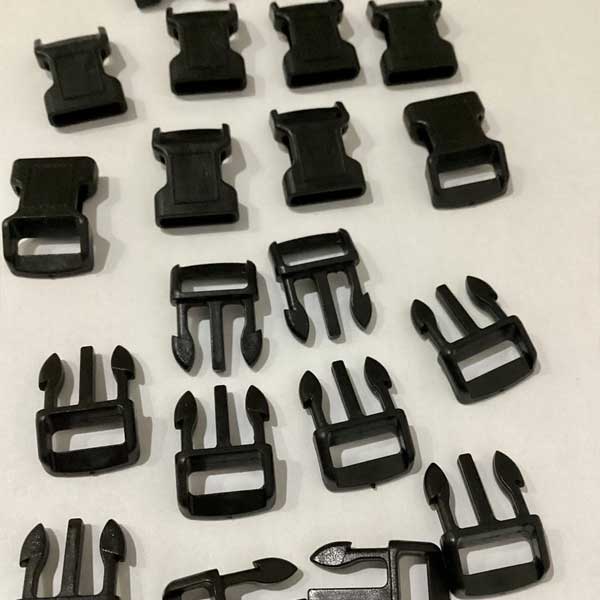 10mm Delrin Plastic Side Squeeze Release Black Light-Duty Buckle