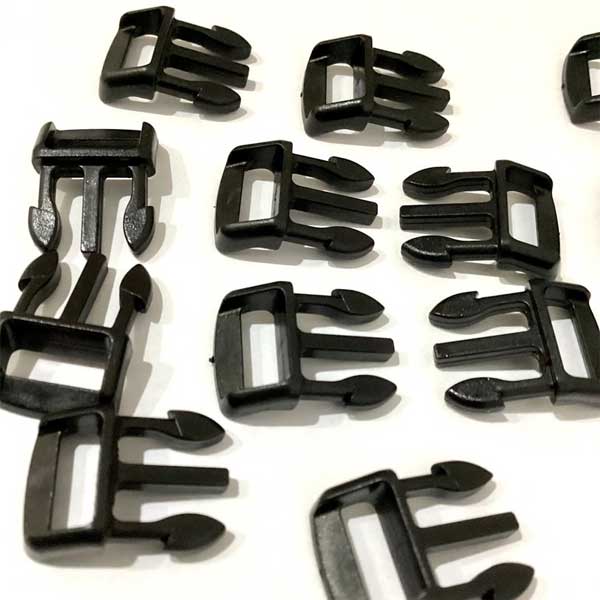 10mm Delrin Plastic Side Squeeze Release Black Light-Duty Buckle