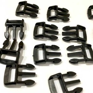 10mm Delrin Plastic Side Squeeze Release Black Light-Duty Buckle