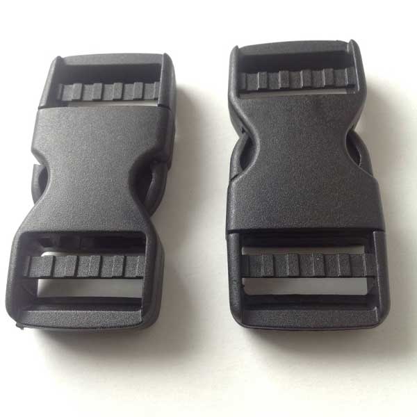 25mm Dual Adjustable Plastic Side Release Black Buckles