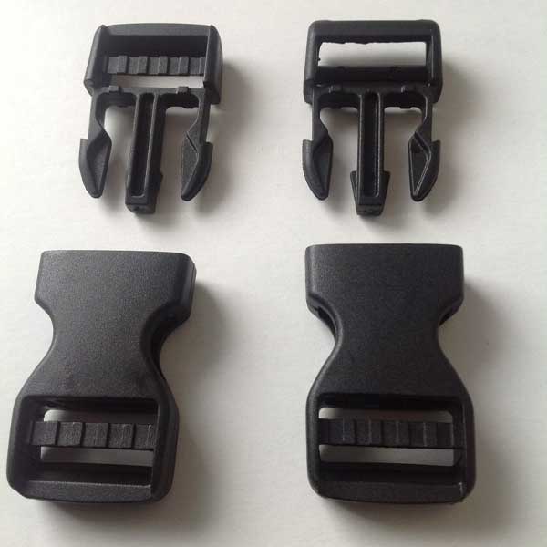 25mm Dual Adjustable Plastic Side Release Black Buckles