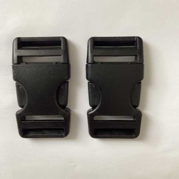 25mm Dual Adjustable Plastic Side Release Black Buckles
